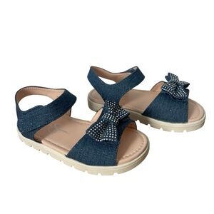 NWOB Jessica Simpson Toddler Girls Tia Shine Shiny Denim Sandals